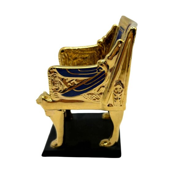 King Tut GOLDEN THRONE Figurine Franklin Mint Treasures of Tutankhamun 1989 - Picture 4 of 11